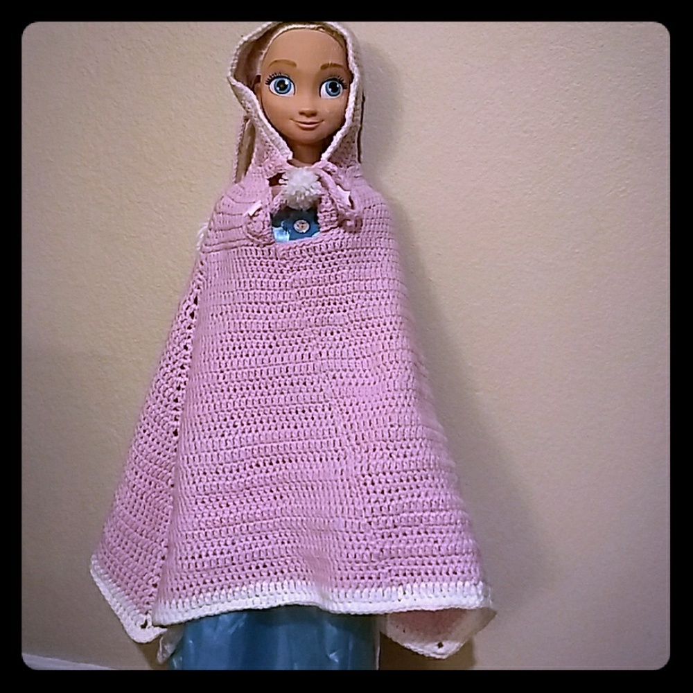Handmade Kid Crochet Poncho size 2-3T